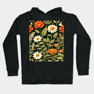 Vintage Botanical, Floral Pattern Graphic Design Hoodie